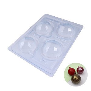 Forma de Acetato Especial Semiprofissional - Bola de Natal Lapidada 60mm - Ref 10375 - 1 unidade - BWB