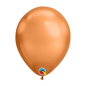 Balão de Festa Látex Liso Chrome - Copper (Cobre) - Qualatex - Rizzo