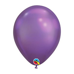 Balão de Festa Látex Liso Chrome - Purple (Roxo) - Qualatex - Rizzo
