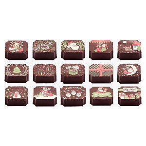 Transfer Decorado para Chocolate - 26,5x12,5cm - Papai Noel Natal  - 1 unidade - Stalden - Rizzo