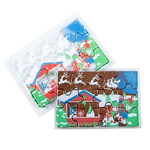 Blister Decorado com Transfer Para Chocolate - Quebra-Cabeça -  Renas Brancas Natal  - BLN0146 - 1 un - Stalden - Rizzo