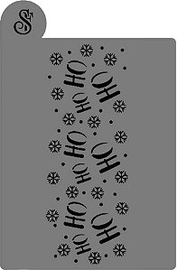 Stencil para Bolo (Mod.32) Ho Ho Ho Natal - 16,5 cm x 25 cm - 1 unidade - Sonho Fino - Rizzo Embalagens