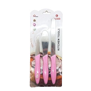 Kit Utensílios para Cozinha - Rosa - 1 unidade - Rizzo