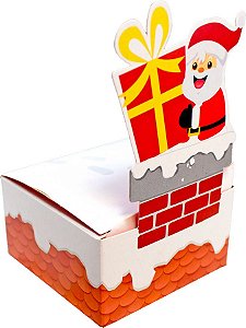 Caixa Fun - Mini - Chaminé de Natal - Ref. 3287 - 10 unidades - Ideia Embalagens - Rizzo Embalagens