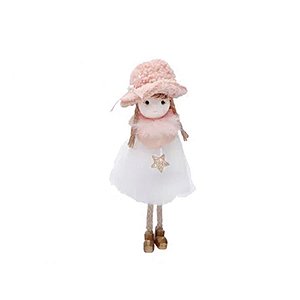 Boneca Com Chapéu Rosa  - 1 unidade - Cromus - Rizzo Embalagens