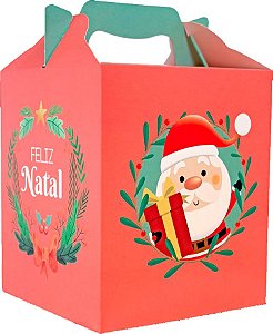 Caixa Maleta Delicata - "Feliz Natal" - c/ Alça - Ref. C3972 - 10 unidades - Ideia Embalagens - Rizzo Embalagens