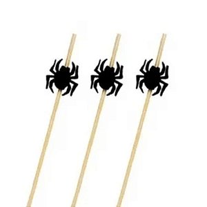 Pick Decorativo - Aranha Preta - 12 cm - Halloween - 12 unidades - Cromus - Rizzo