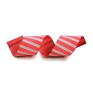 Fita Decorativa 6,3cm x 9,14m - Faixa Listras Vermelha - 1 unidade - Rizzo