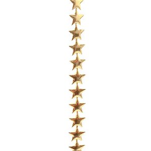 Fio Decorativo Estrela  Dourado - 1,2 cm x 5 m - 1 unidade - Cromus - Rizzo Embalagens