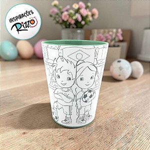 Copo para Colorir Color Cup Campeonato - Verde - 10cm - 1 unidade - Rizzo