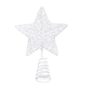 Topo de Árvore de Natal Estrela Cor Branco - 1 unidade - Cromus - Rizzo Embalagens