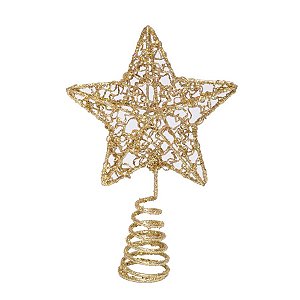 Topo de Árvore de Natal Estrela Cor Ouro - 1 unidade - Cromus - Rizzo Embalagens