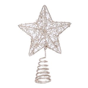 Topo de Árvore de Natal Estrela Cor Champgne - 1 unidade - Cromus - Rizzo Embalagens
