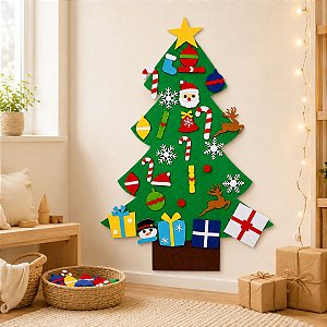 Árvore de Natal em Feltro Com Efeites para Colar - 98cm - 1 unidade - Cromus - Rizzo Embalagens