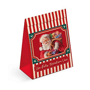 Saco de Papel Para Presente "Um Feliz Natal Para Você" - Noel Carmin - 10 unidades - Cromus - Rizzo Embalagens