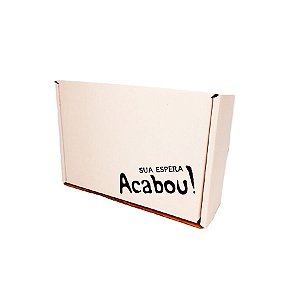 Caixa de Papelão Branco Montável - "Sua espera acabou" - 26 cm x 17 cm x 9 cm - 1 unidade - Rizzo