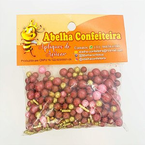 Mini Confeito - Sprinkles Marsala - 60 gramas - Abelha Confeiteira - Rizzo Confeitaria