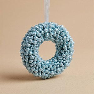 Enfeite p/ Pendurar Redondo Flocado - Azul - 20 cm - 1 unidade - Cromus - Rizzo