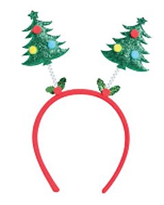 Tiara Decorativa de Natal - Pinheirinhos -  23 Centímetros - Cromus Natal - 1 unidade - Rizzo