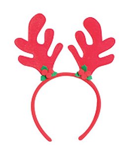 Tiara Decorativa de Natal - Chifres de Rena -  23 Centímetros - Cromus Natal - 1 unidade - Rizzo