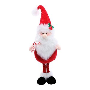 Papai Noel em Pé- Listras Colorida - 47 cm - 1 unidade - Cromus - Rizzo Embalagens