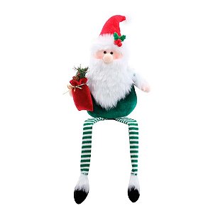Papai Noel Sentado - Listras Colorida - 70 cm - 1 unidade - Cromus - Rizzo Embalagens