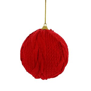 Bolas de Natal Tecido - Vermelho - 10 cm - 4 unidades - Cromus - Rizzo Embalagens