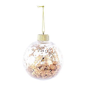 Bolas de Natal Transparente - Bolas de Ouro - 10 cm - 4 unidades - Cromus - Rizzo Embalagens