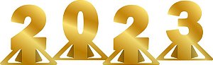 Decoração de Mesa - 2023 Dourado - 1 unidade - Regina - Rizzo