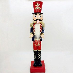 Decoração Soldado Chumbo Com Tambor - 39cm  - 1 unidade - Cromus - Rizzo