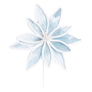 Flor Poinsétia Natal Azul - 46cm  - 1 unidade - Cromus - Rizzo