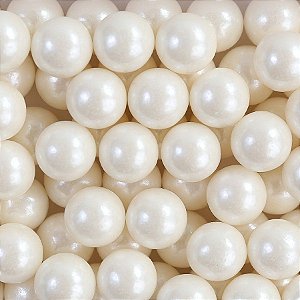 Confeito Sugar Beads Perolizado Branco - 10mm - 1 unidade - Cromus Linha Profissional Allonsy - Rizzo