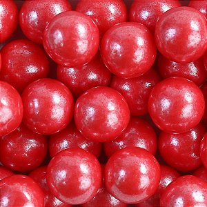Confeito Sugar Beads Perolizado Vermelho - 14mm - 1 unidade - Cromus Linha Profissional Allonsy - Rizzo