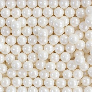 Confeito Sugar Beads Perolizado Branco - 6mm - 1 unidade - Cromus Linha Profissional Allonsy - Rizzo