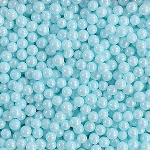 Confeito Sugar Beads Perolizado Azul Claro - 4mm - 1 unidade - Cromus Linha Profissional Allonsy - Rizzo