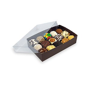 Caixa p 15 Doces Marrom - 17,7 cm - 10 unidades - Plac - Rizzo