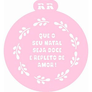 Stencil Redondo para Bolos - Natal cheio de Amor - Ref. 4047 - 1 unidade - RR CORTADORES - Rizzo