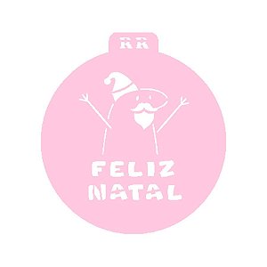 Stencil Redondo para Bolos - Flork Papai Noel - Ref. 4043 - 1 unidade - RR CORTADORES - Rizzo
