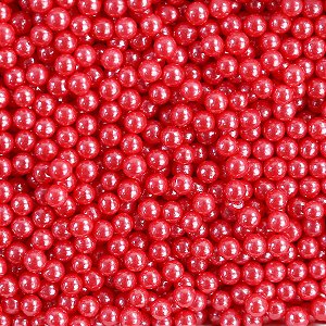 Confeito Sugar Beads Perolizado Vermelho - 4mm - Cromus Linha Profissional Allonsy - 1 unidade - Rizzo