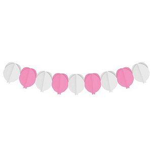Faixa Decorativa - Balão 3D - Branco/Rosa - 3,60 m
 - 1 unidade - Cromus - Rizzo