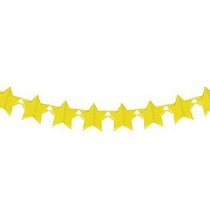 Faixa Decorativa - Estrela 3D - Amarelo - 3,60 m
 - 1 unidade - Cromus - Rizzo