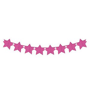 Faixa Decorativa - Estrela 3D - Pink - 3,60 m - 1 unidade - Cromus - Rizzo