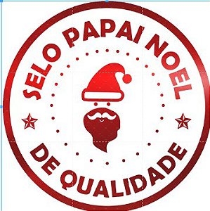 Adesivo "Selo Papai Noel de Qualidade" - Ref.2057 - Hot Stamping - 50 unidades - Stickr - Rizzo