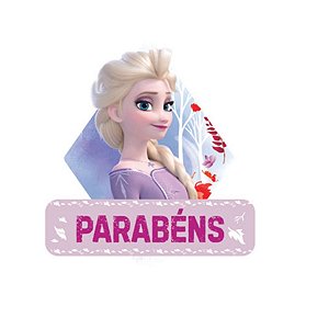 Painel Parabéns - Elza Frozen II - MDF - 1 unidade - Grintoy - Rizzo