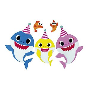 Kit Painel Festa - Baby Shark e Familia - 5 unidades - Grintoy - Rizzo