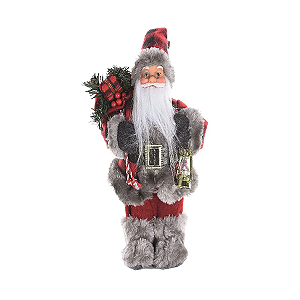 Noel Decorativo - Preto/Vermelho/Branco com Lanterna - Cromus Natal - 1 unidade - Rizzo