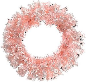 Guirlanda Decorativa - Cotton 120H Nevada Rosa/Branca - 40 Centímetros - Cromus Natal - 1 unidade - Rizzo