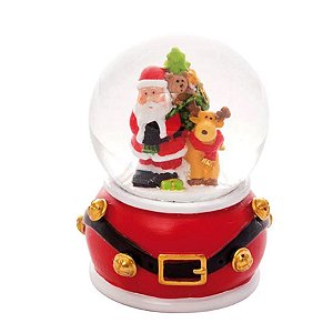 Mini Globo de Neve Papai Noel e Alce de Natal  - 1 unidade - Cromus - Rizzo Embalagens