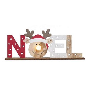 Placa Decorativa Noel Com Rena de Natal - 1 unidade - Cromus - Rizzo Embalagens