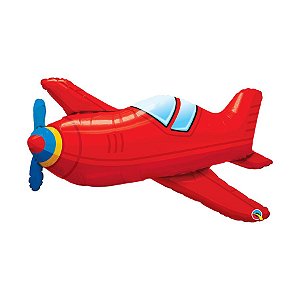 Balão de Festa Microfoil 36" 91cm - Avião Antigo - 1 unidade - Qualatex - Rizzo